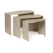3 tables gigognes en acier cachemire Shard - Ferm living