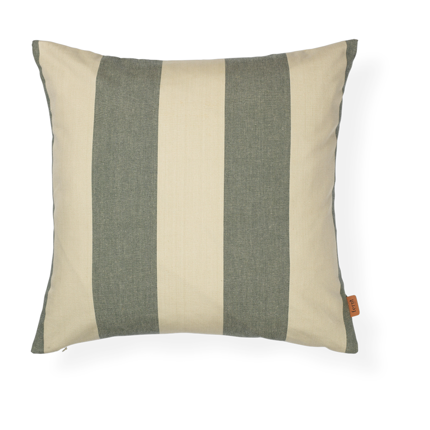 وسادة خارجية مربعة من القطن المخطط الأخضر الفاتح الداكن 50x50 سم Strand - Ferm living