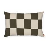 Rectangular olive check cotton cushion 40x60cm Fold patchwork - Ferm living