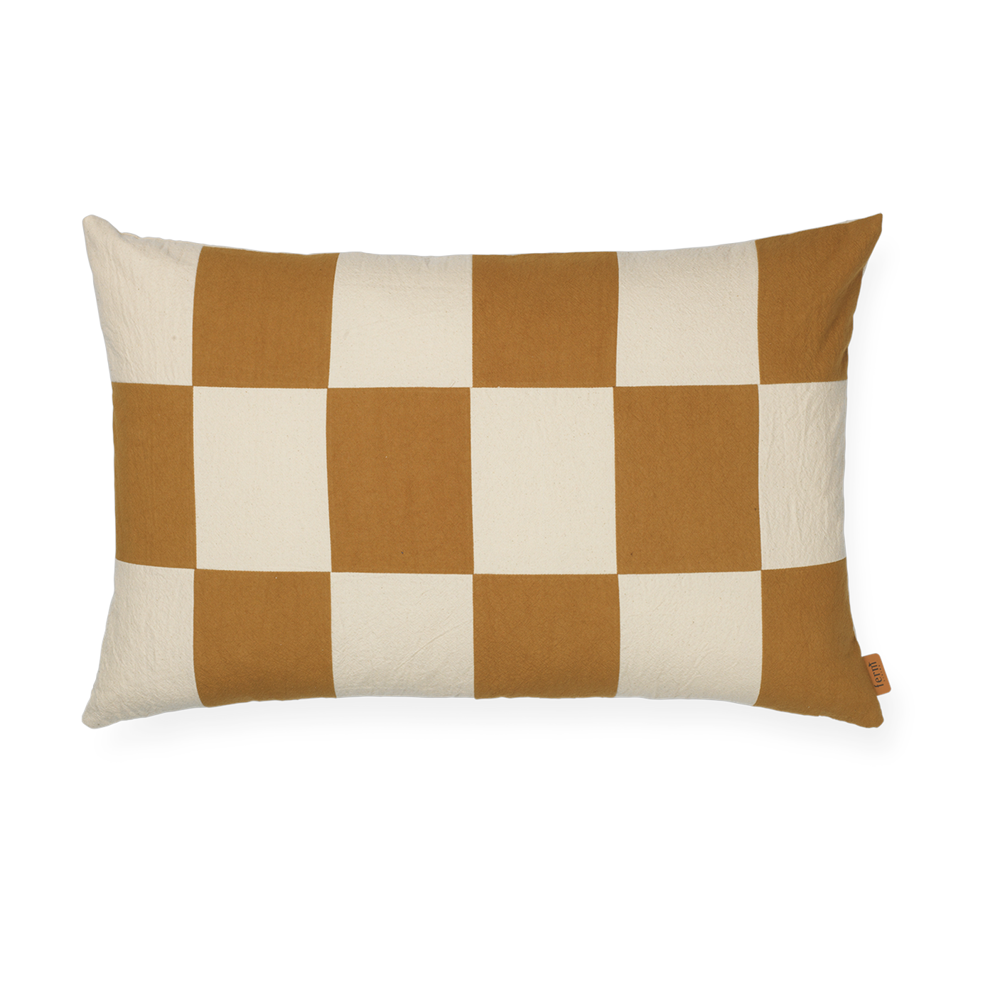Coussin rectangulaire en coton à carreaux orange 40x60cm Fold patchwork - Ferm living