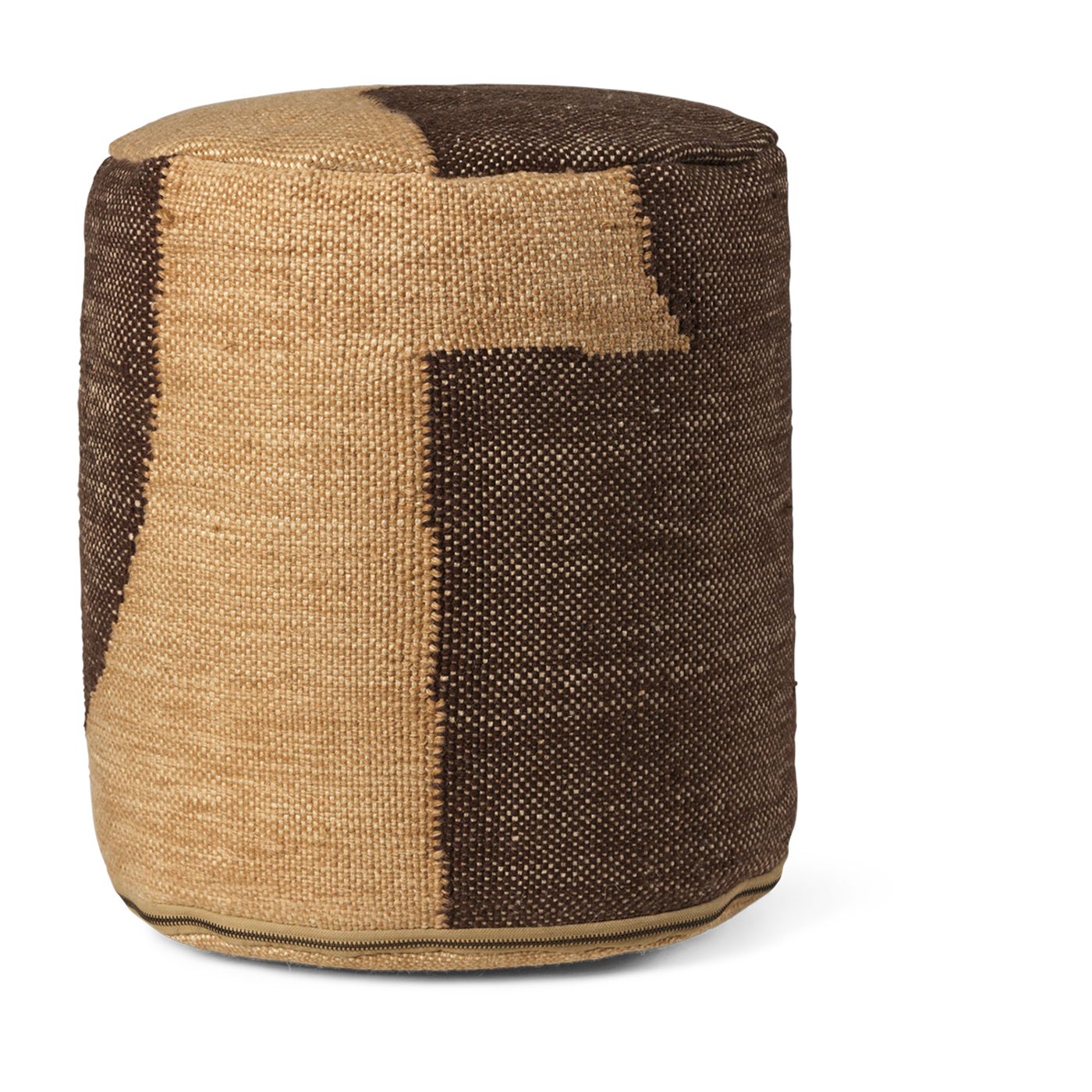 Pouf cylindrique en fil recyclé chocolat 38x42cm Forene - Ferm living