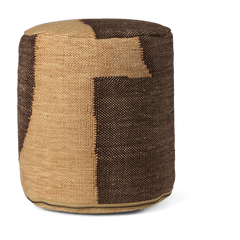 Pouf cilindrico in filo riciclato color cioccolato 38x42cm Forene - Ferm living
