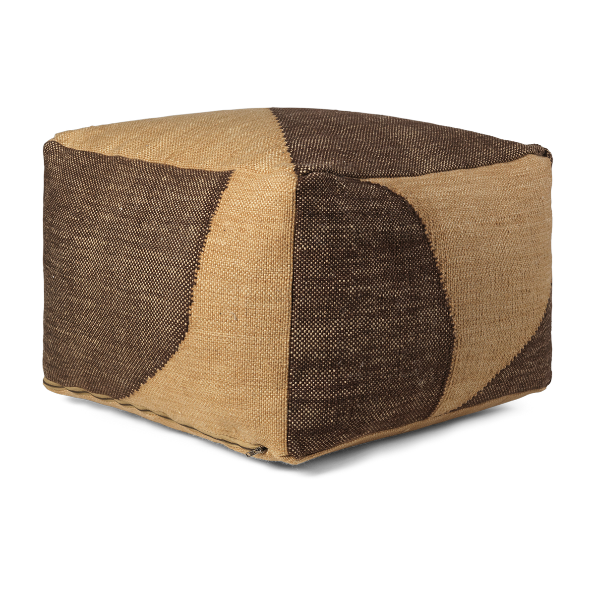 Puff cuadrado de hilo de chocolate reciclado 60x60cm Forene - Ferm living