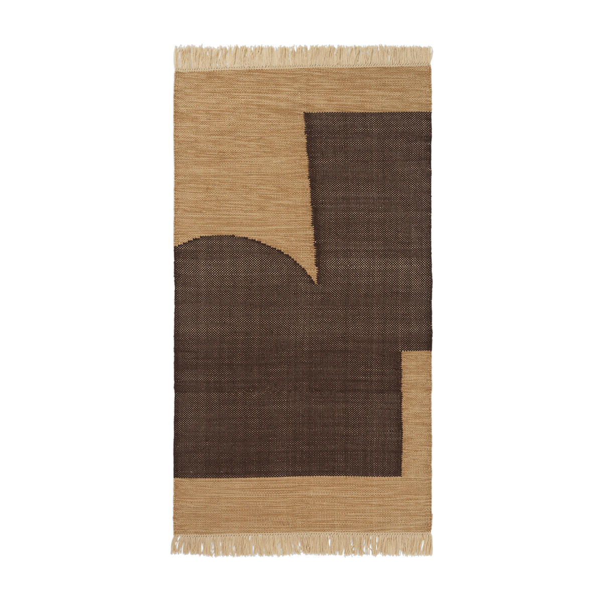 Rechteckiger Teppich aus recyceltem Garn in Schokolade 80x140cm Forene -. Ferm living