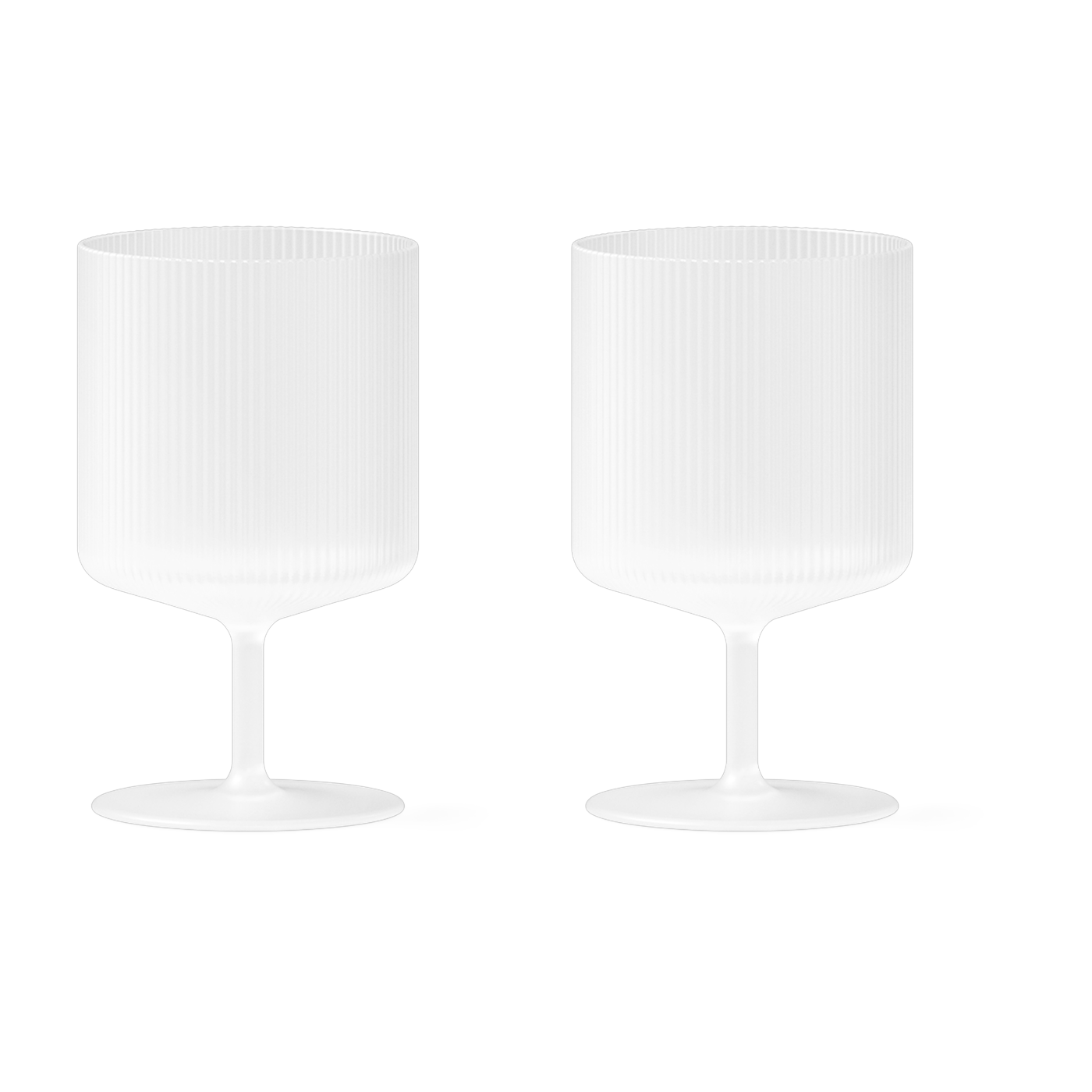 2 Verres à vin givrés Ripple - Ferm Living