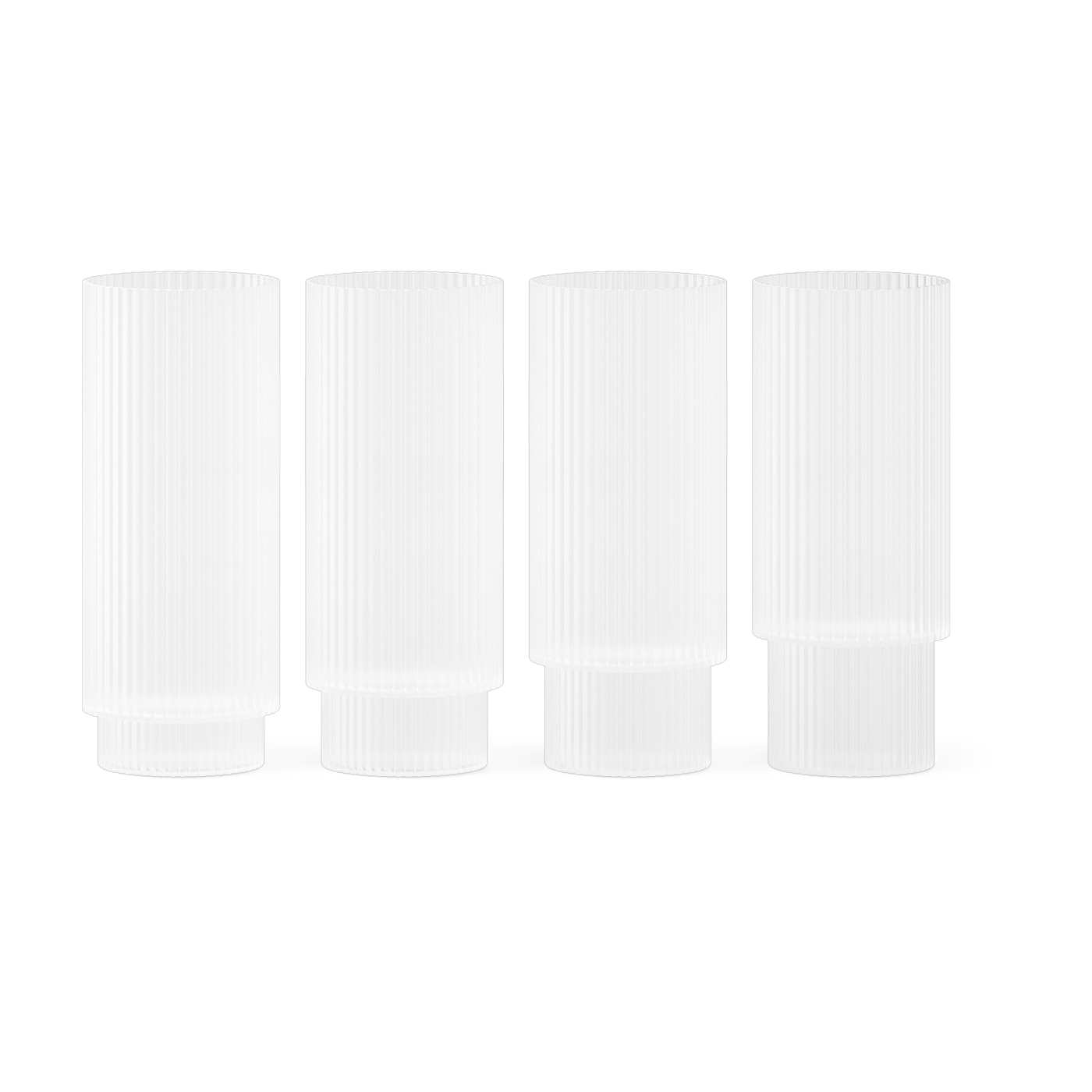 4 vasos largos esmerilados 9cm Ripple - Ferm living