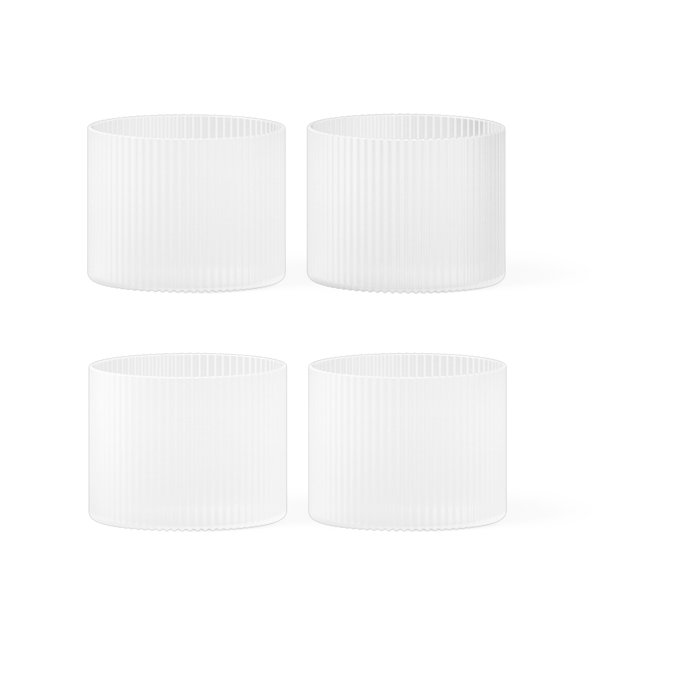 4 vasos de agua esmerilados Ripple Low - Ferm Living
