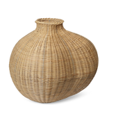 Vase from sol in rotin braided Bola - Ferm living
