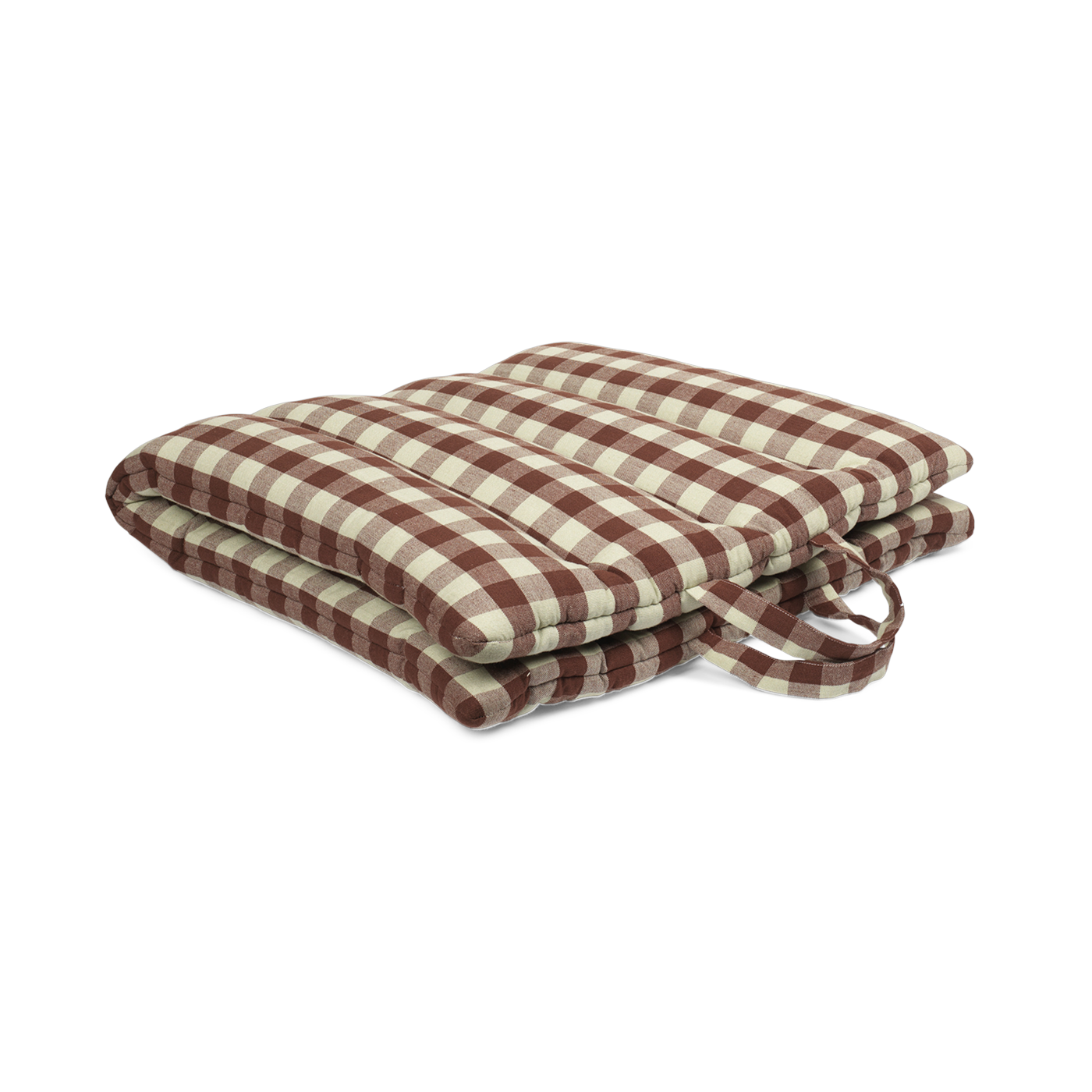 Bothy cinnamon check cotton folding rug check - Ferm living
