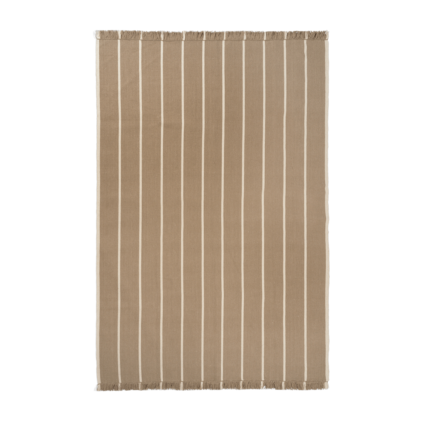 Rectangular striped wool carpet sand 200x140cm Calm kelim - Ferm living