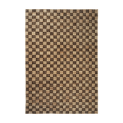 Rectangular coffee jute check rug 200x300cm Check - Ferm living