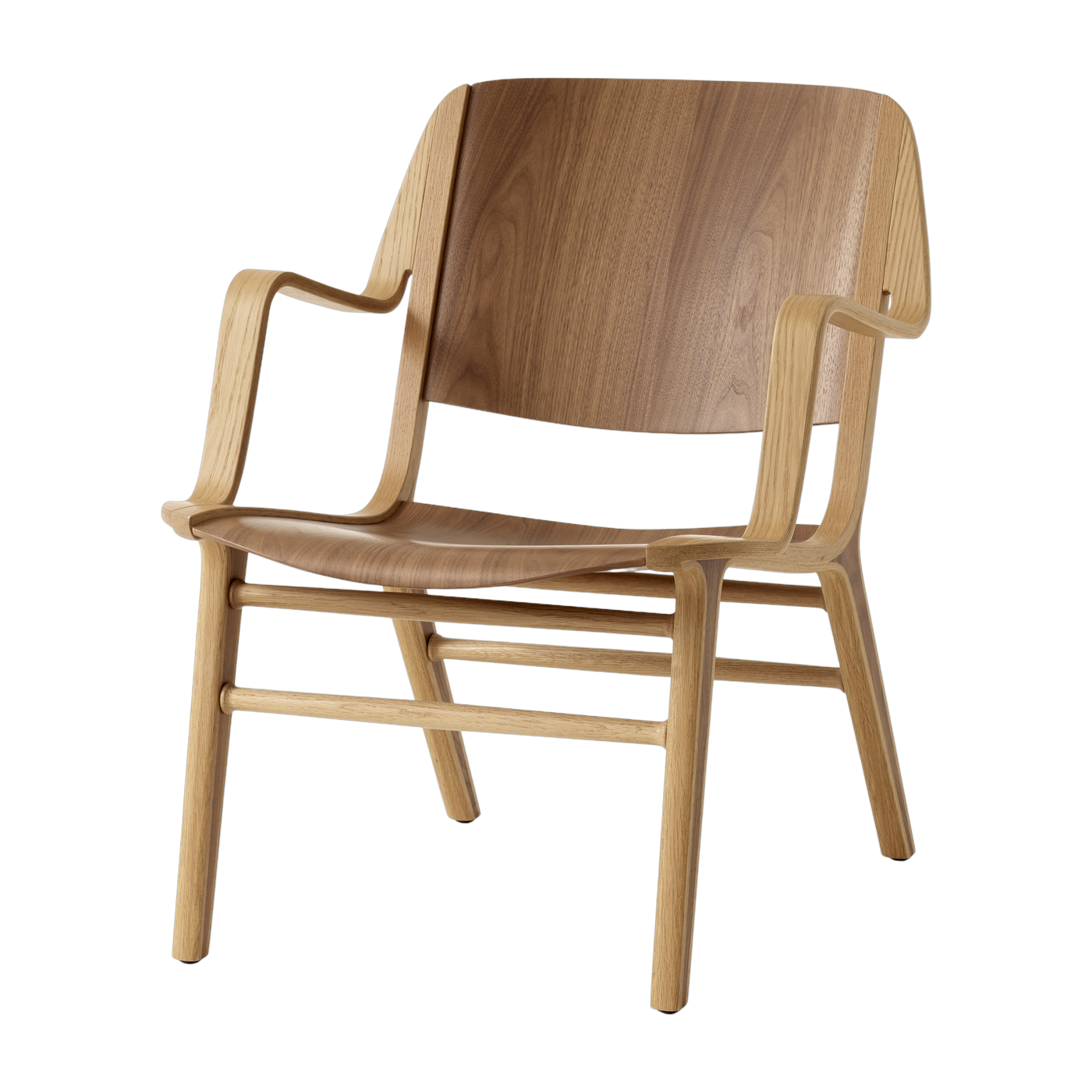 Chair with oak and walnut lacquered armrests 73x62 cm AX - &tradition
