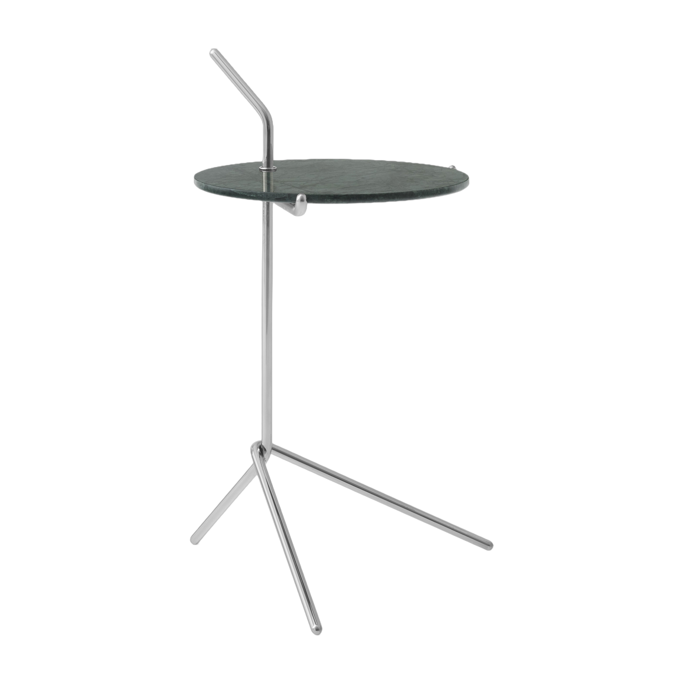 Table d'appoint en marbre verde guatemala et acier inoxydable poli 66 cm Halten SH9 - &tradition