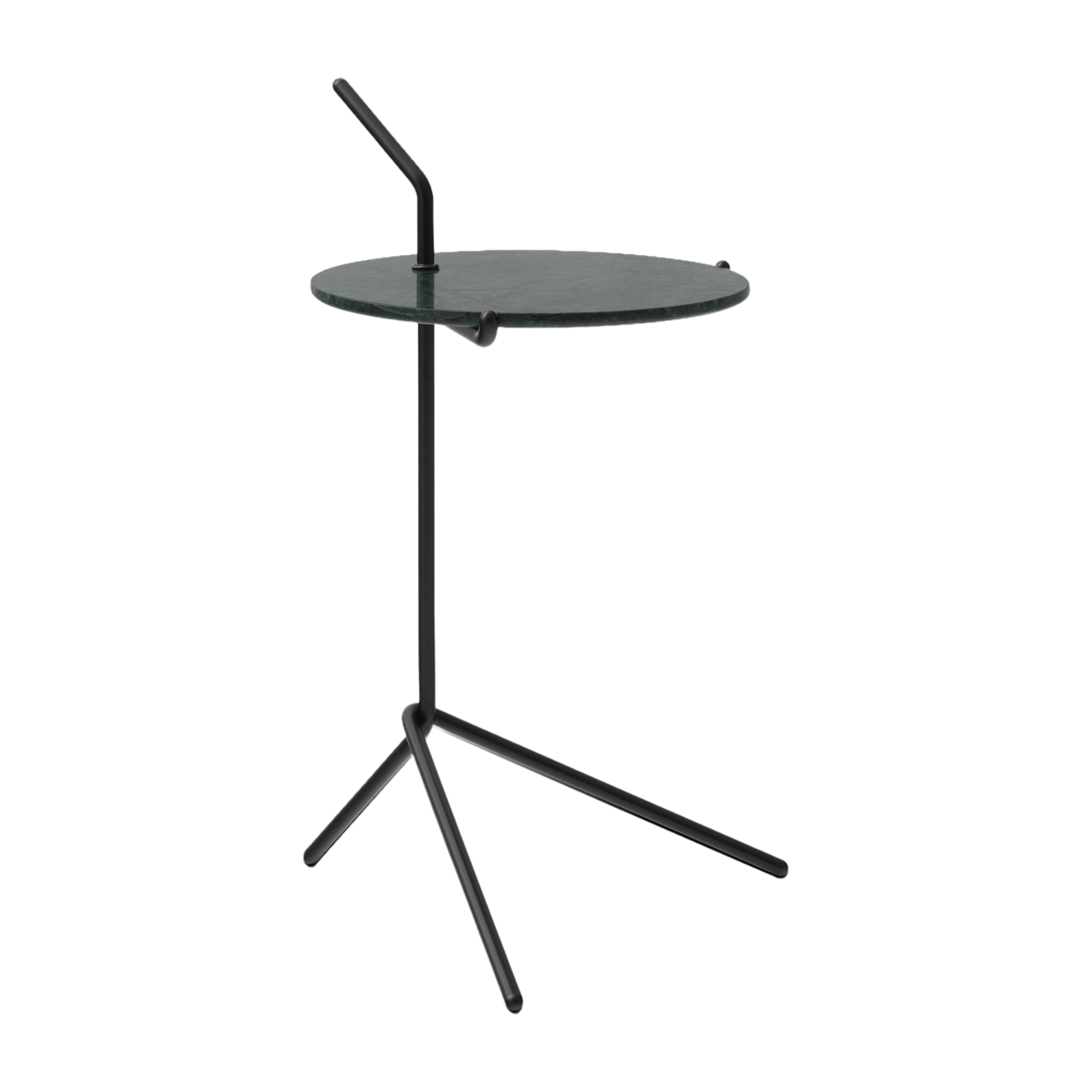 Table d'appoint en marbre verde guatemala et acier noir chaud 66 cm Halten SH9 - &tradition