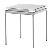 Side table in marbre bianco carrera and dark chrome structure 46x40 cm Sett LN11 - &tradition