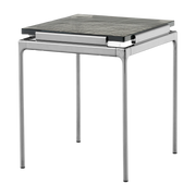 Table d'appoint en verre coulé fumé et structure chrome foncé 46x40 cm Sett LN11 - &tradition
