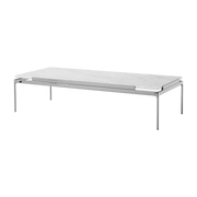 Side table in marbre bianco carrera and dark chrome structure 140x60 cm Sett LN12 - &tradition
