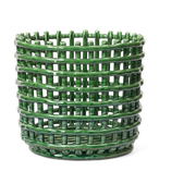Green ceramic basket 23. 5x21cm Emerald - Ferm living