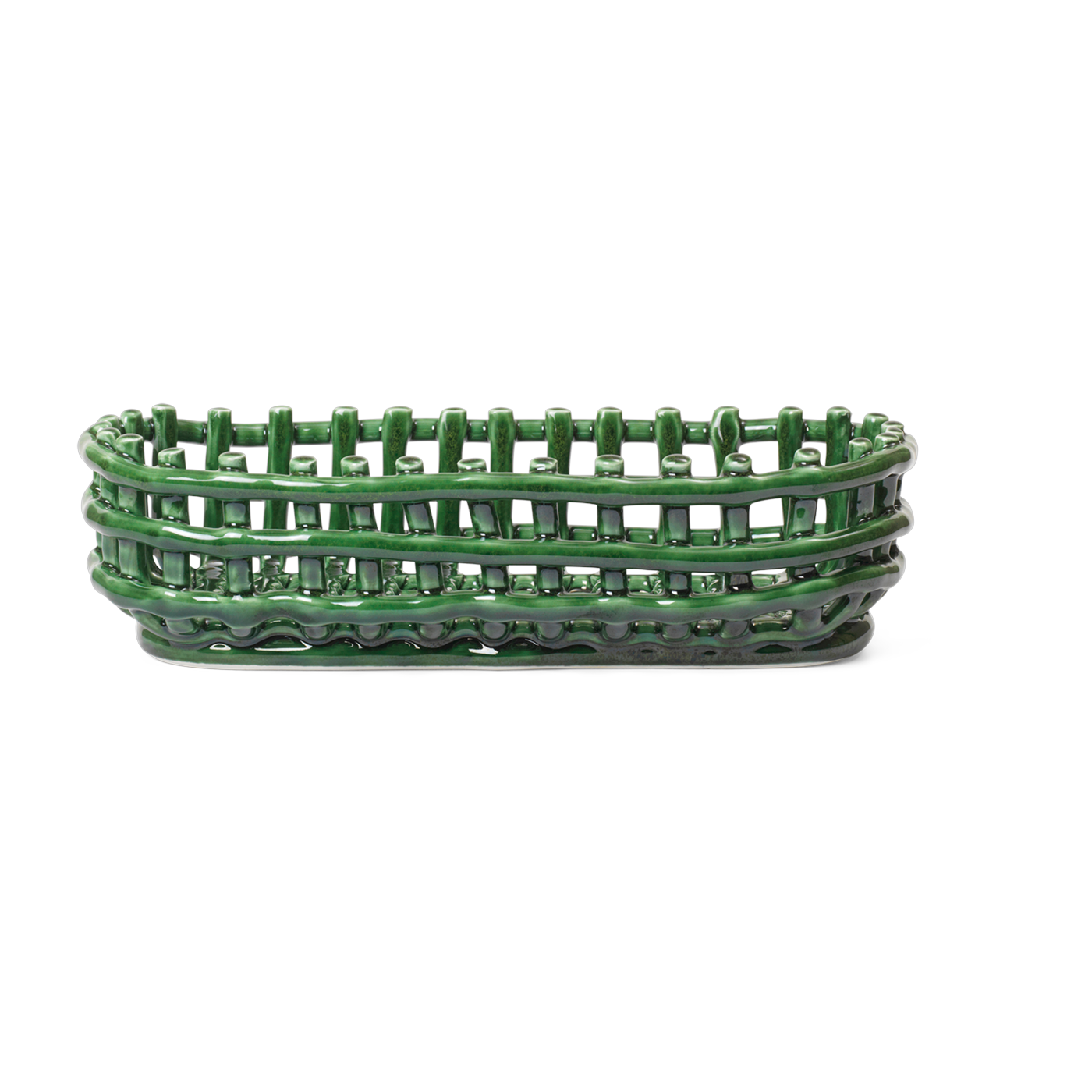 Cestino ovale verde in ceramica 30 cm Emerald - Ferm living