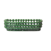 Green oval ceramic basket 30cm Emerald - Ferm living