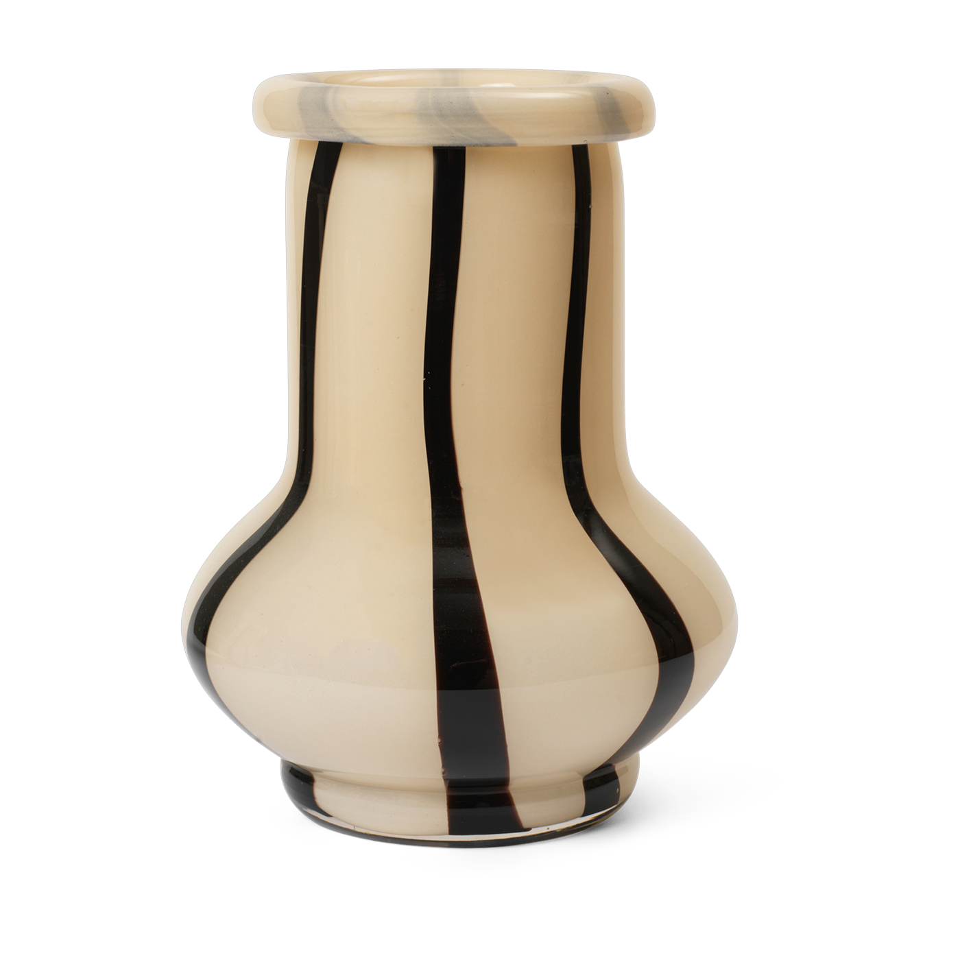 Vase 24cm Riban cream glass - Ferm living