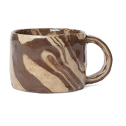 Marmorierter Becher aus sandfarbenem Steingut 11x6, 3cm Ryu -. Ferm living