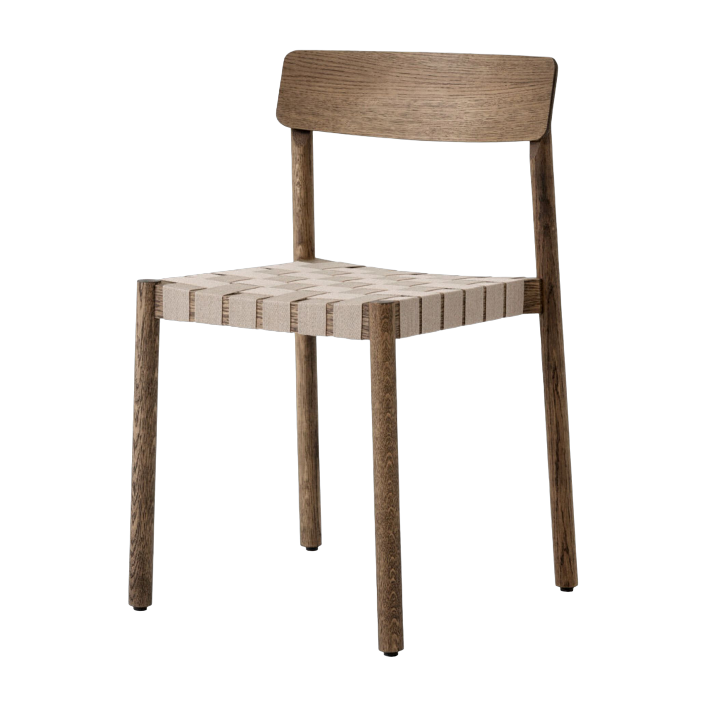 Sedia in rovere oliato fumé con lino naturale 77x51 cm Betty TK1 - &tradition