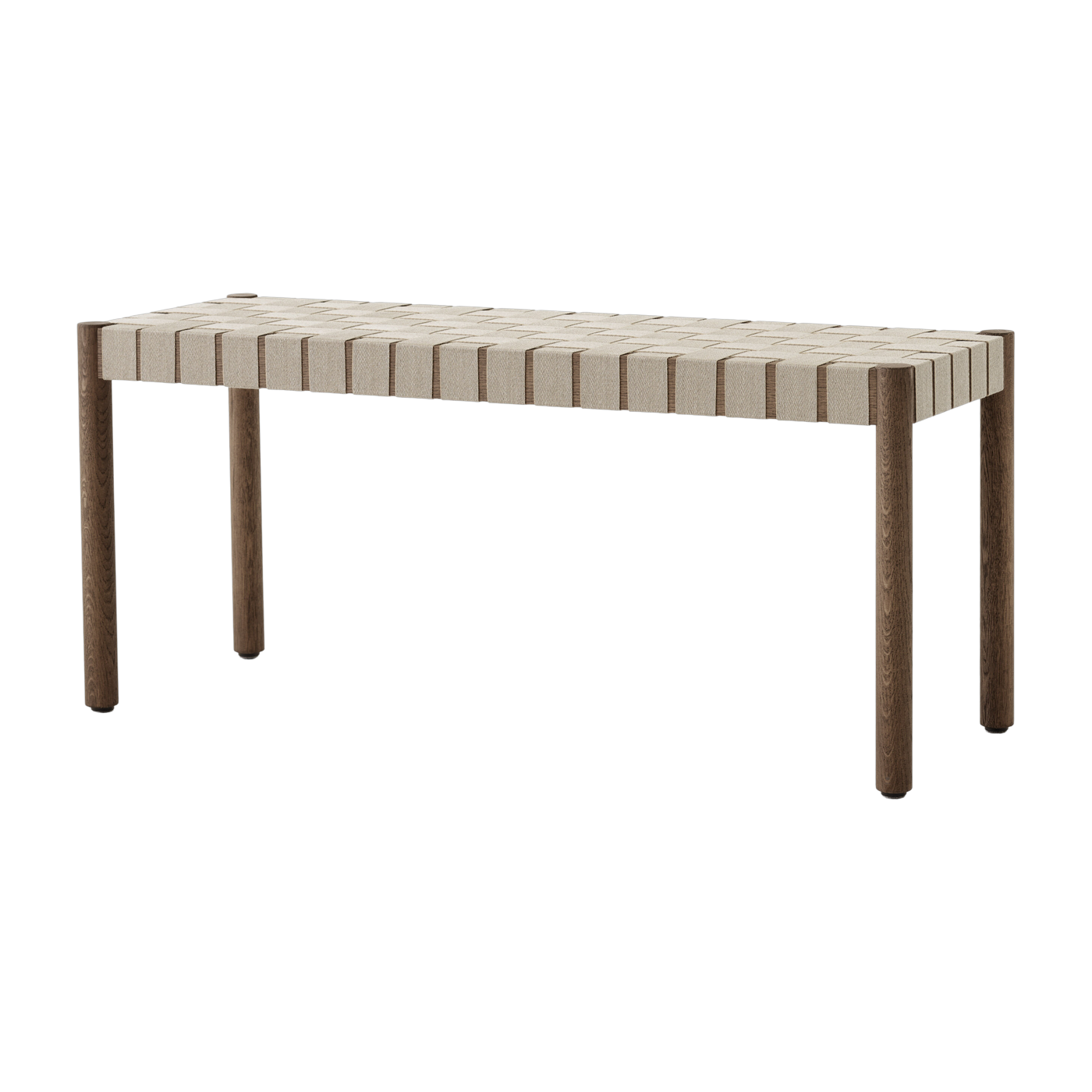 Bank aus geräucherter, geölter Eiche mit Naturgurt 105 cm Betty TK4 - &tradition
