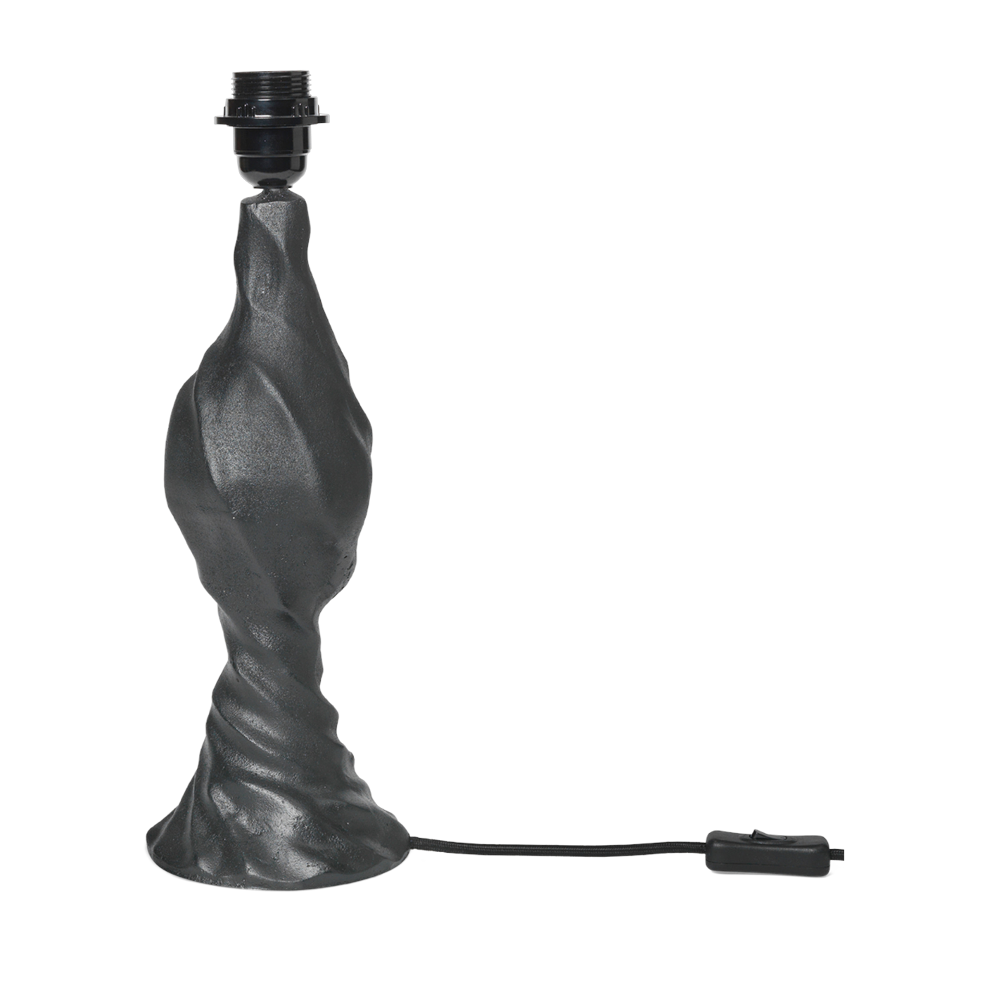 Pied de lampe organique en aluminium noir 40cm Moltan - Ferm living