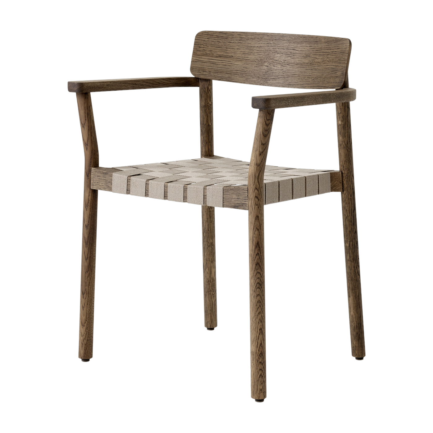 Armlehnstuhl aus geräucherter, geölter Eiche mit Sitzfläche aus Leinen 61x78 cm Betty TK9 - &tradition