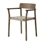 Chair with armrests in smoked oiled oak with linen seat 61x78 cm Betty TK9 - &tradition
