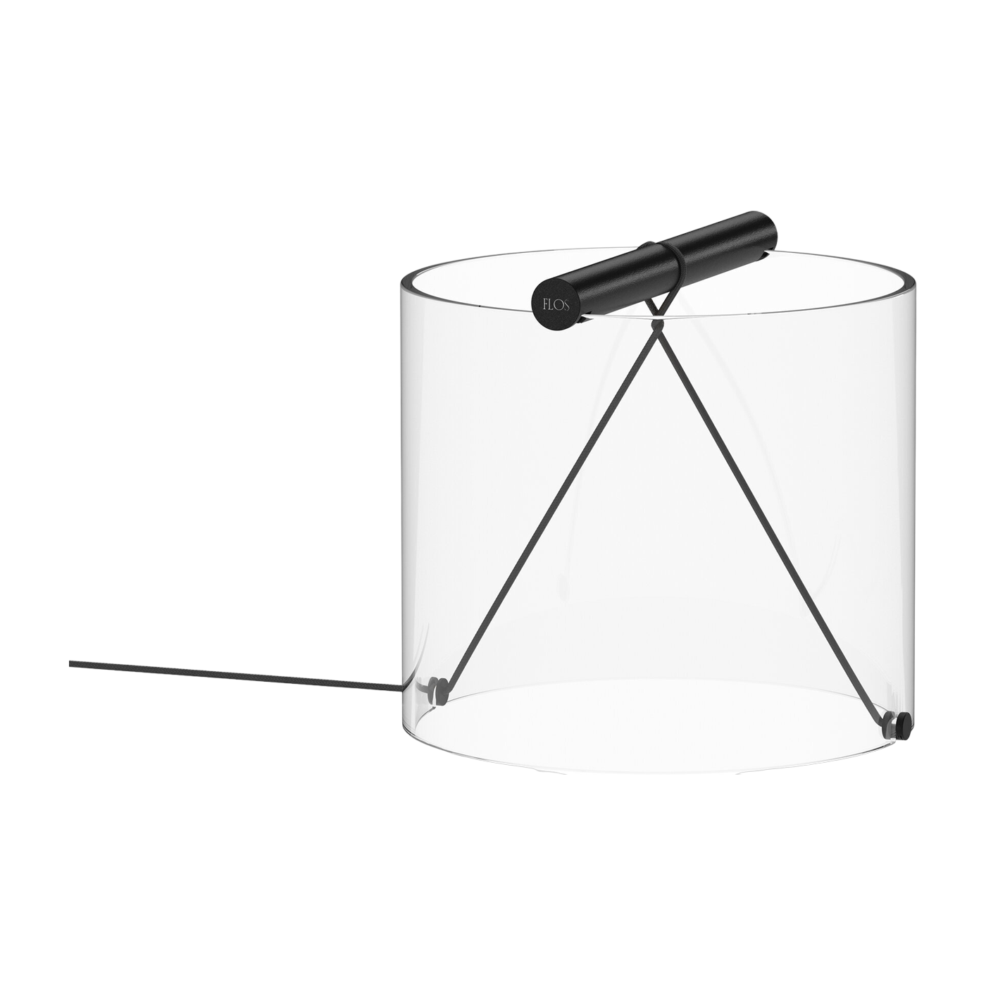 Lampe de table design en verre transparent et métal noir mat 21x19cm To-Tie - Flos