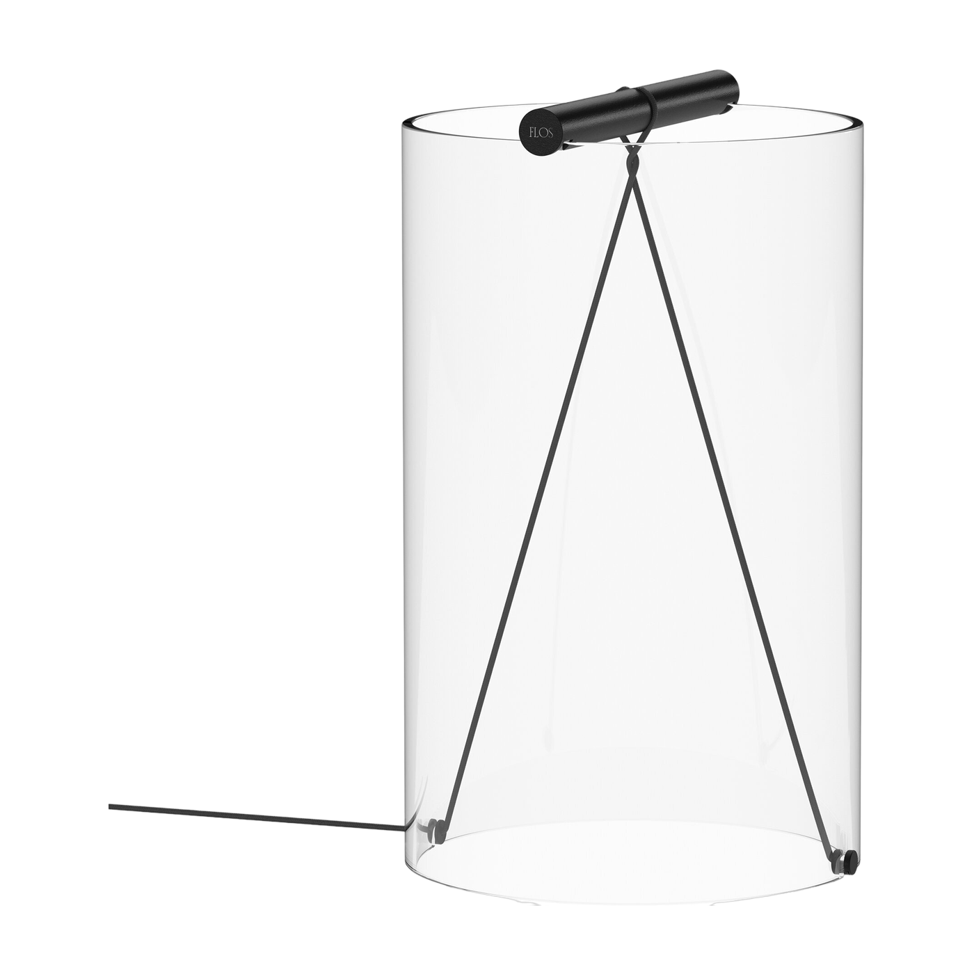 Lampe de table design en verre transparent et métal noir mat 21x34cm To-Tie - Flos