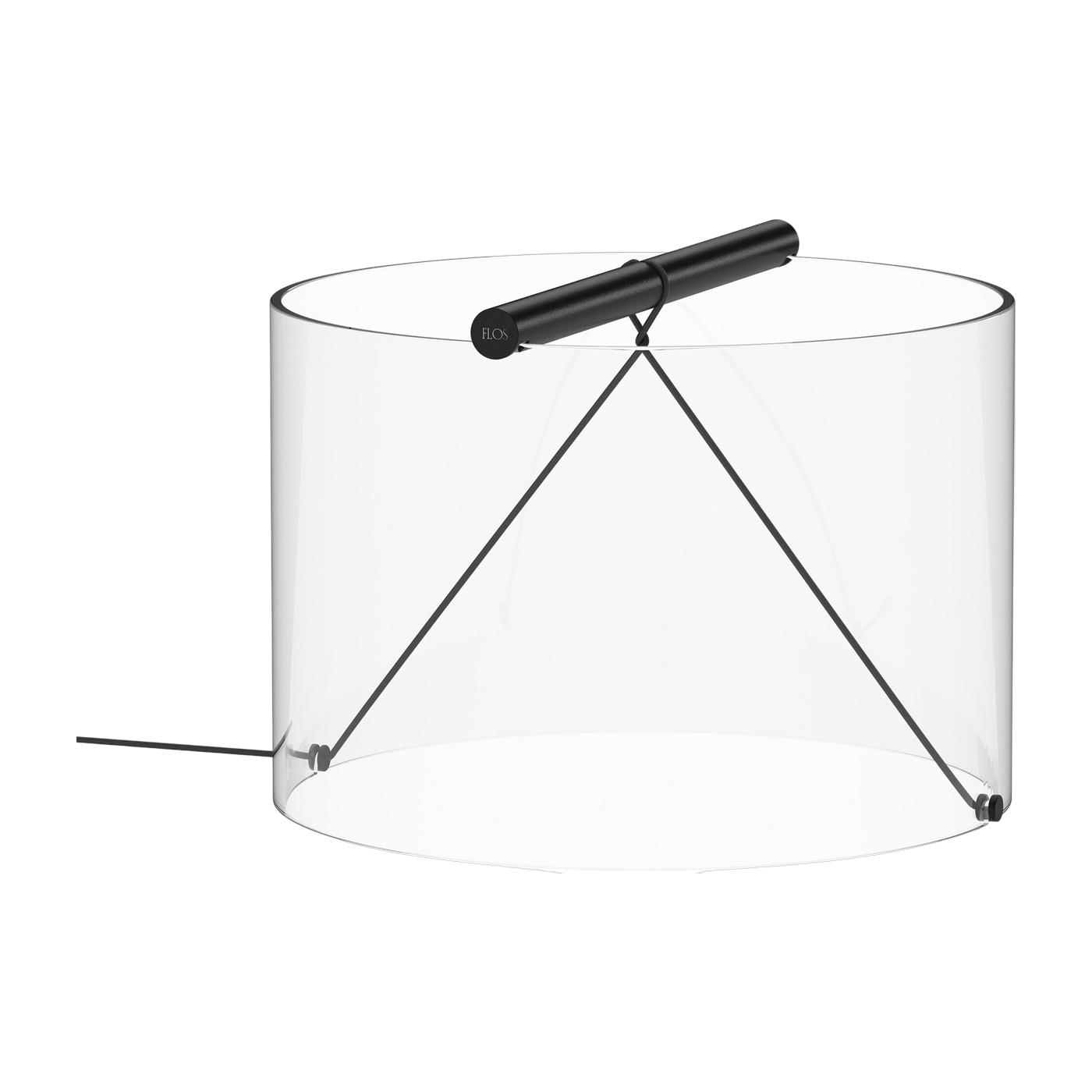 Lampe de table design en verre transparent et métal noir mat 31x22cm To-Tie - Flos