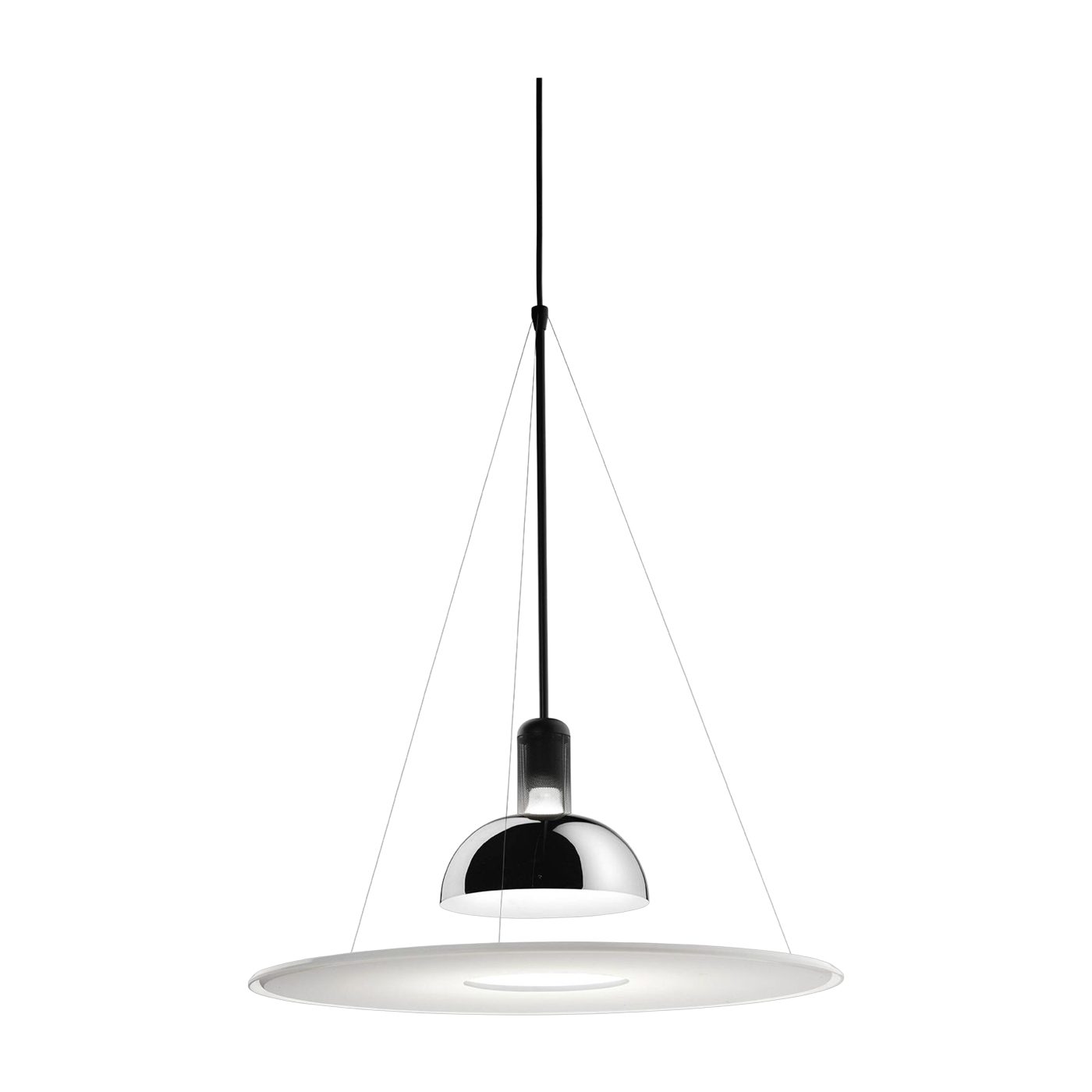 Lampada a sospensione design chrome 60x73cm Frisbi - Flos