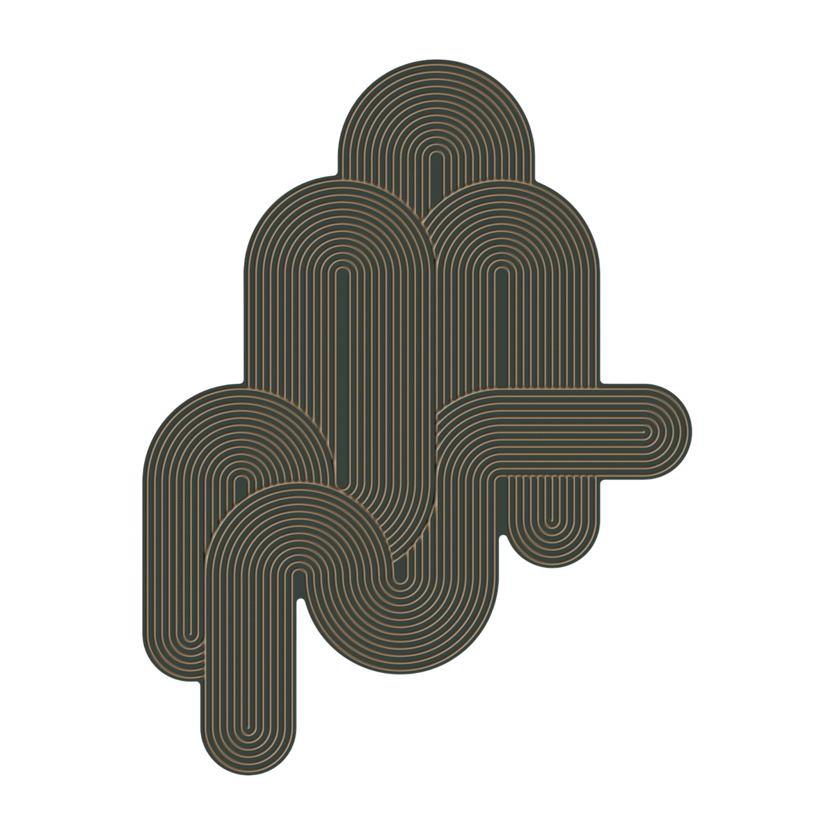 Olive green wooden wall decoration 75x55cm Hesta - Kōje & Møhe