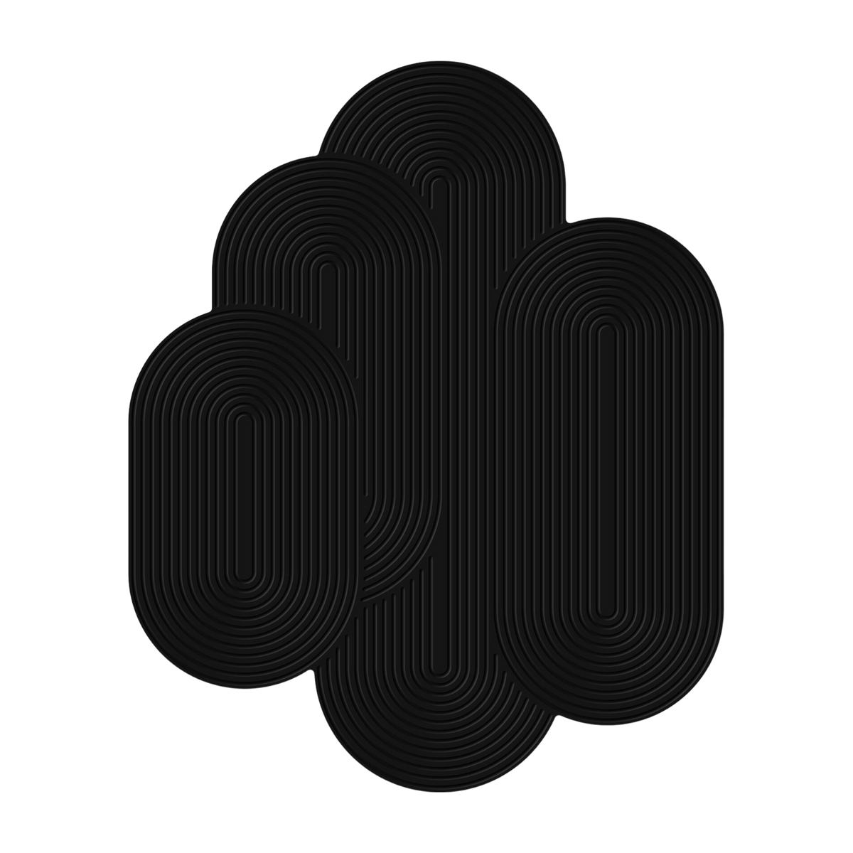 Black wooden wall decoration 75x55cm Nubes - Kōje & Møhe
