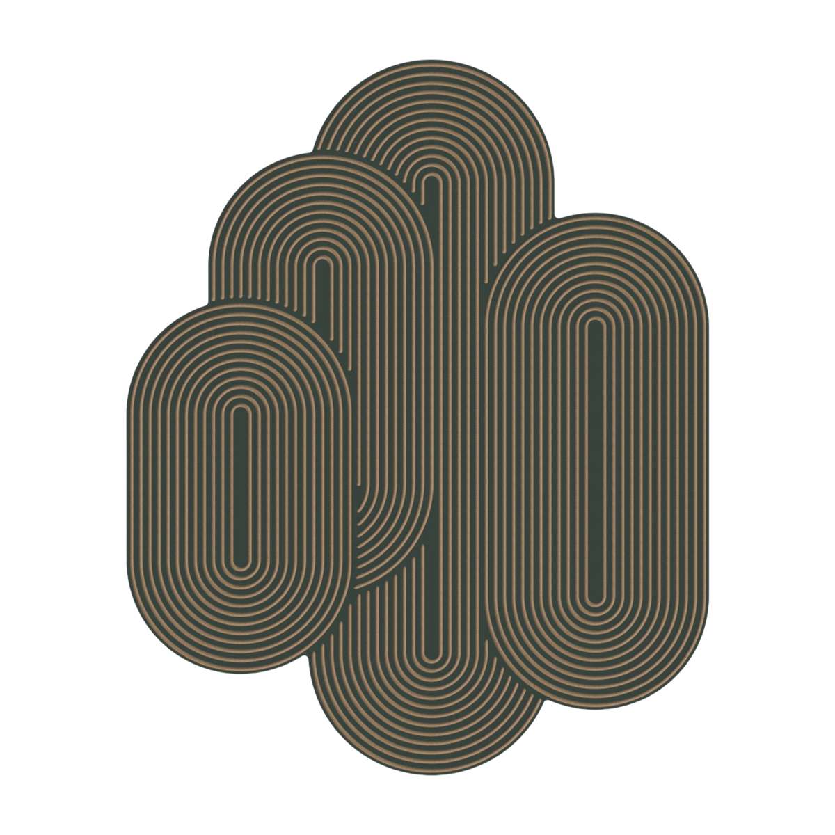 Décoration murale en bois vert olive 75x55cm Nubes - Kōje & Møhe