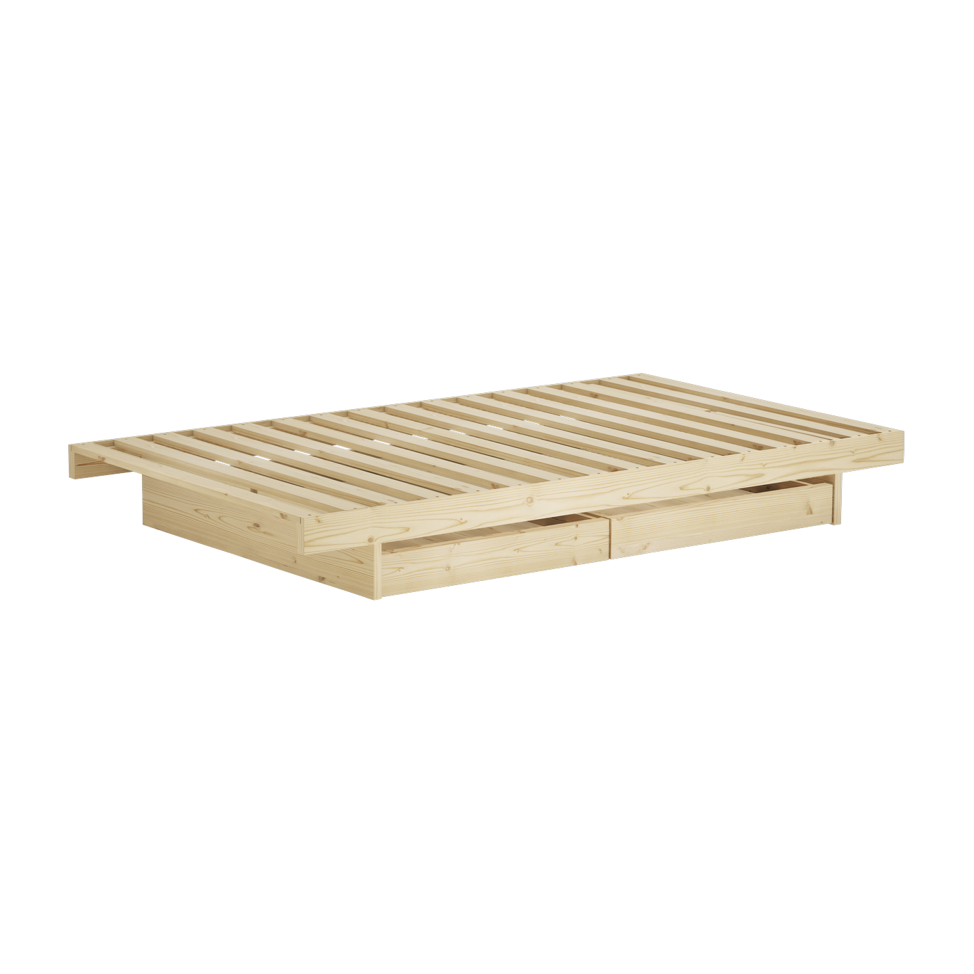 Sommier avec 2 tiroirs en pin naturel 180x200cm Kanso - Karup Design