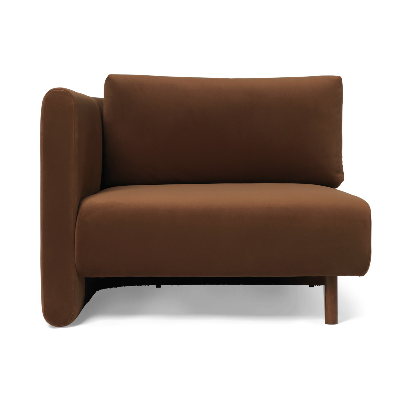 زاوية يسار الأريكة المعيارية المخملية البنية Dase - Ferm living