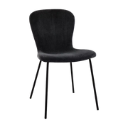 Daia anthracite corduroy chair - Pomax