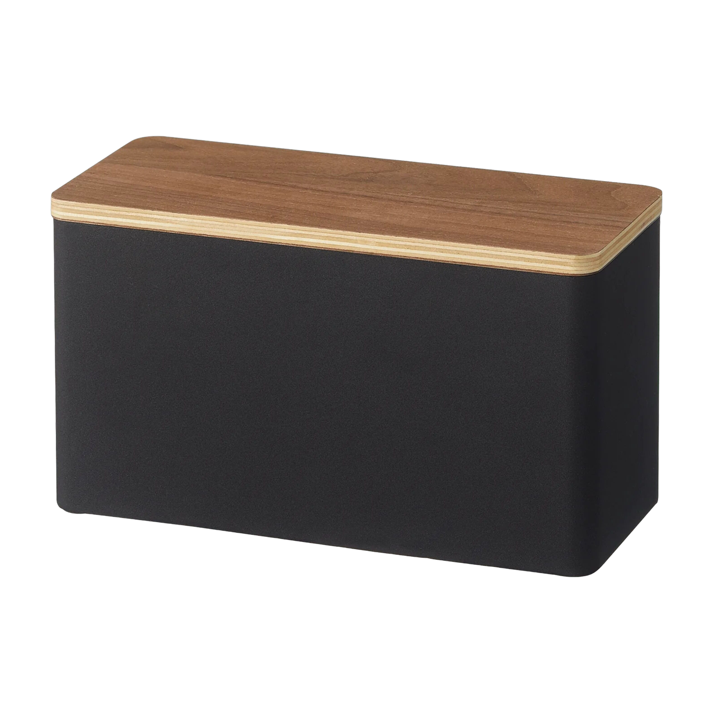 Caja de almacenamiento de acero negro y madera contrachapada Rin - Yamazaki