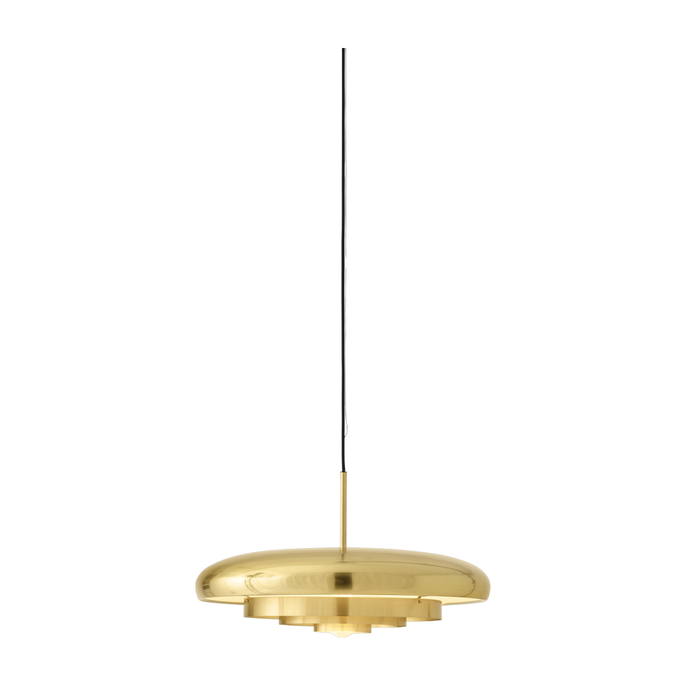 Resonant gilded polished brass suspension lamp - Audo
