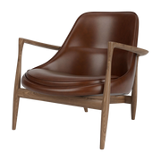 Fauteuil en cuir et noyer marron Elizabeth - Audo