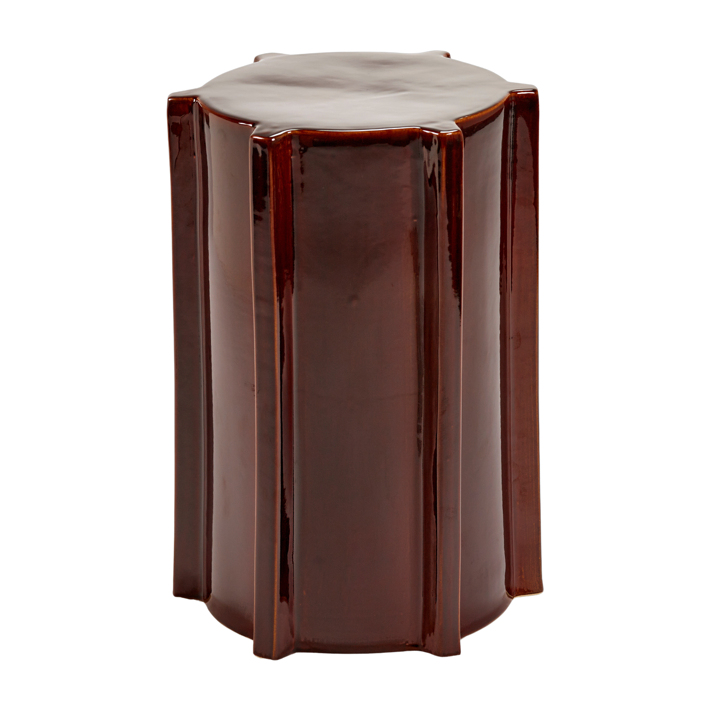 طاولة جانبية هندسية من الحجر الرملي المطلي بني داكن 31.3x45.4 سم Pawn - Serax
