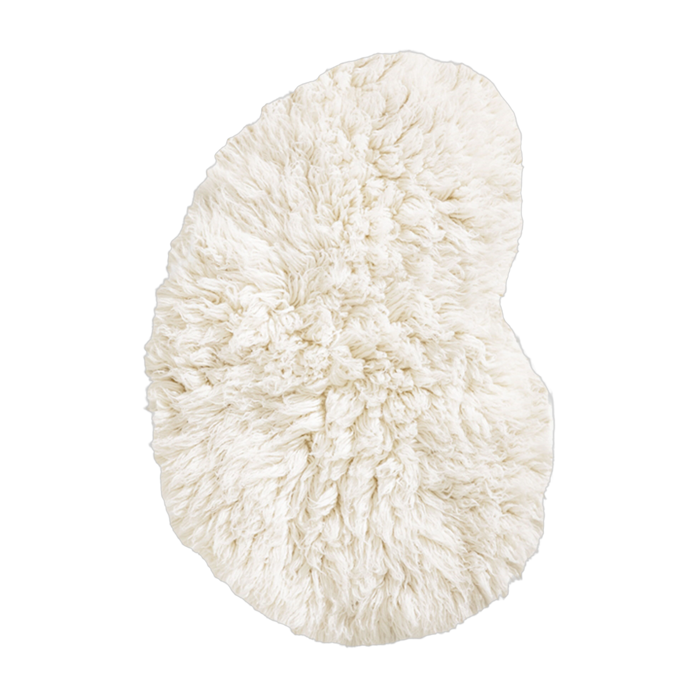 Tapis en pelote de laine blanche 70x100cm Mini Shaggy - Layered