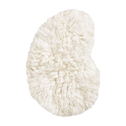 White wool ball rug 70x100cm Mini Shaggy - Layered