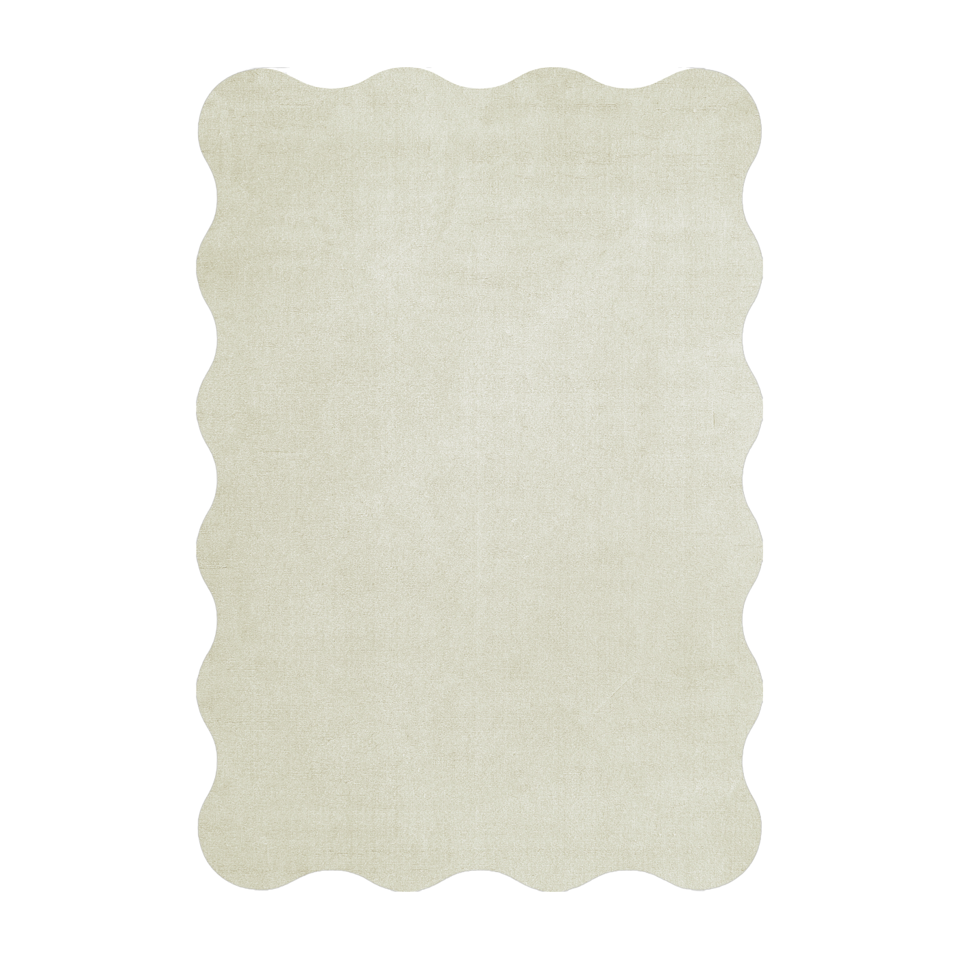 Organic white wool rug 160x230cm Scallop - Layered