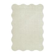 Organic white wool rug 160x230cm Scallop - Layered