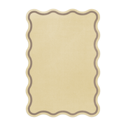 Organic wool carpet lemon yellow 180x270cm Scallop - Layered